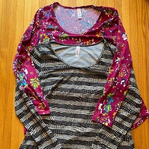 2 LulaRoe Lynnae long sleeve tops